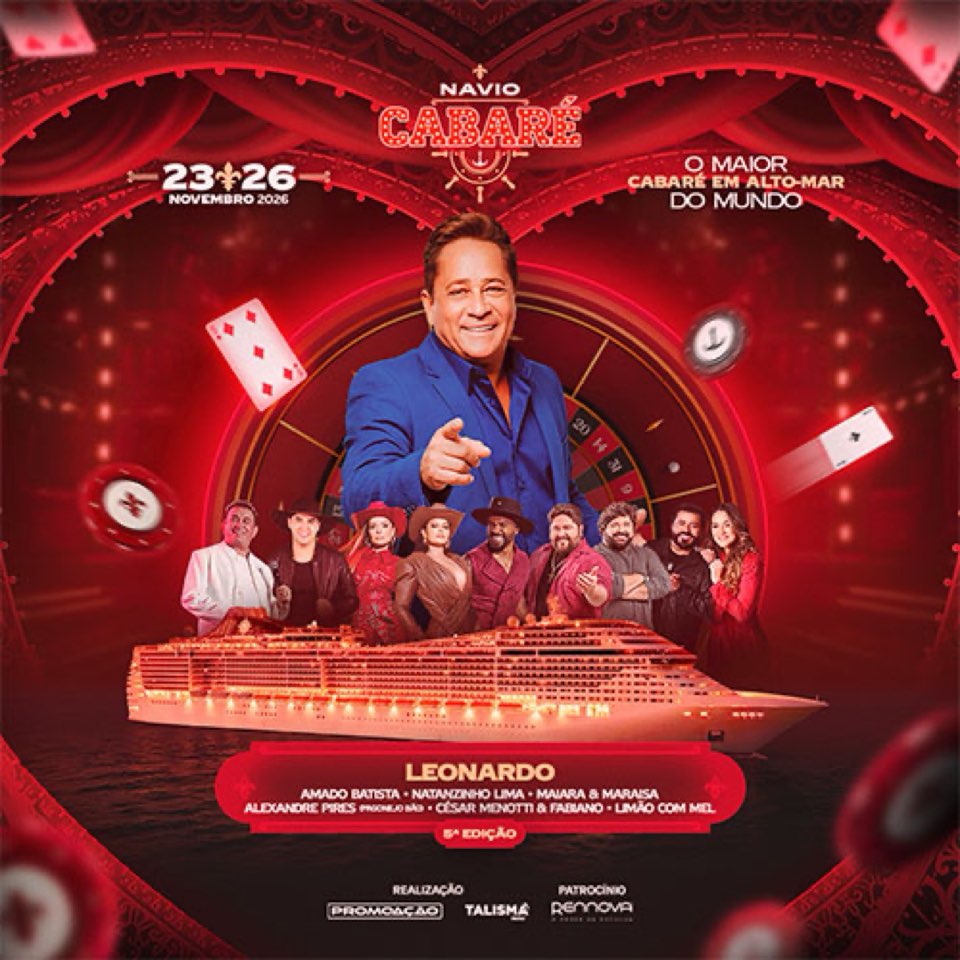 Arte oficial do Navio Cabaré com Leonardo no MSC Divina