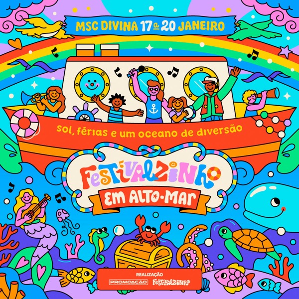 Arte oficial do Festivalzinho em Alto-Mar no MSC Divina