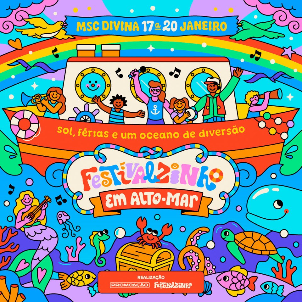 Arte oficial do Festivalzinho em Alto-Mar no MSC Divina