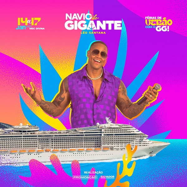 Arte oficial do Navio do Gigante com Léo Santana no MSC Divina