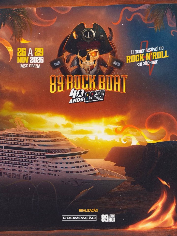 Arte oficial do 89 Rock Boat, edição 40 anos no MSC Divina