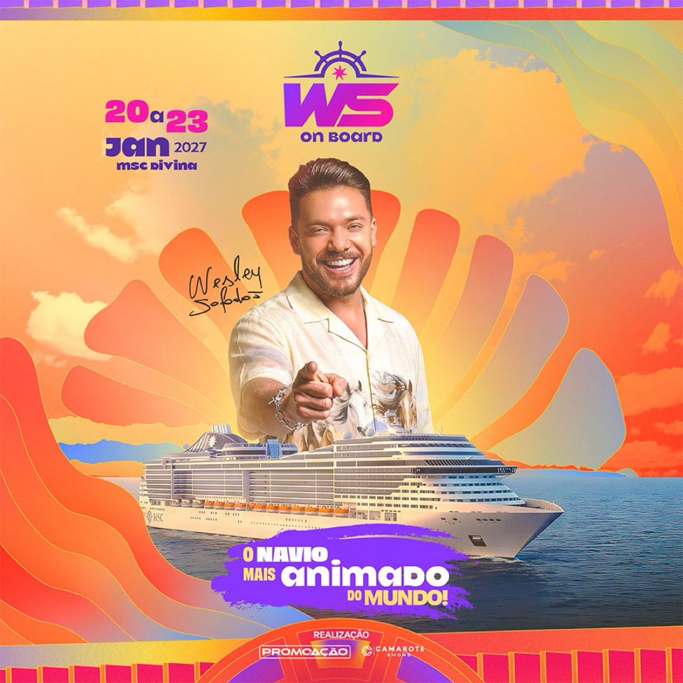 Arte oficial do WS On Board com Wesley Safadão no MSC Divina